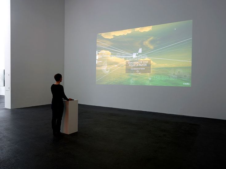 Woman behind the projection
