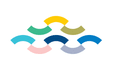 Event logo and branding featuring nine multicolored curved lines arranged to resemble flowing water. Event logo and branding featuring nine multicolored curved lines arranged to resemble flowing water.