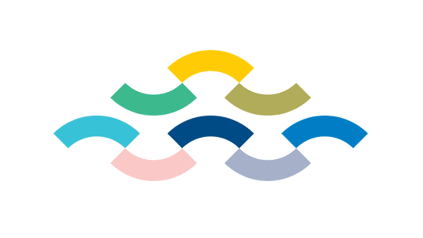 Event logo and branding featuring nine multicolored curved lines arranged to resemble flowing water.